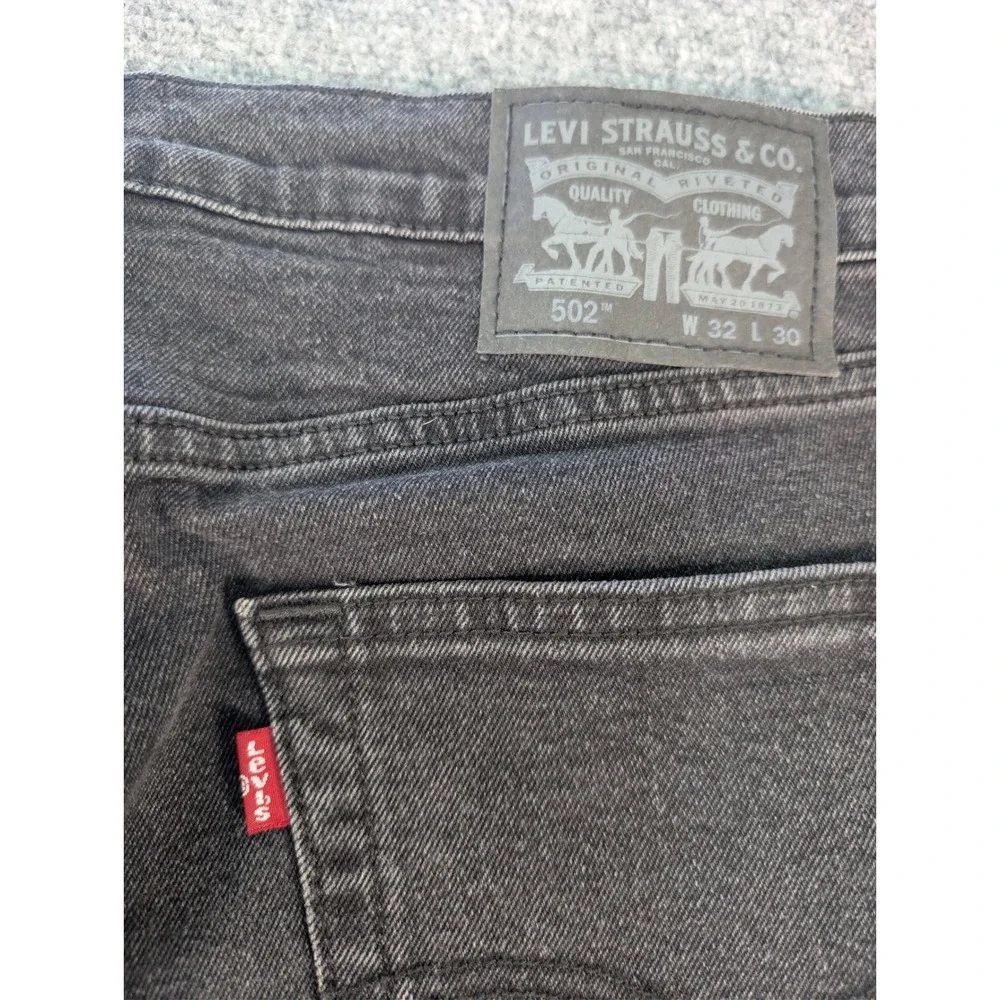 levis 502 cotton blend black jeans trousers mens 32 levis 502 taper denim pants